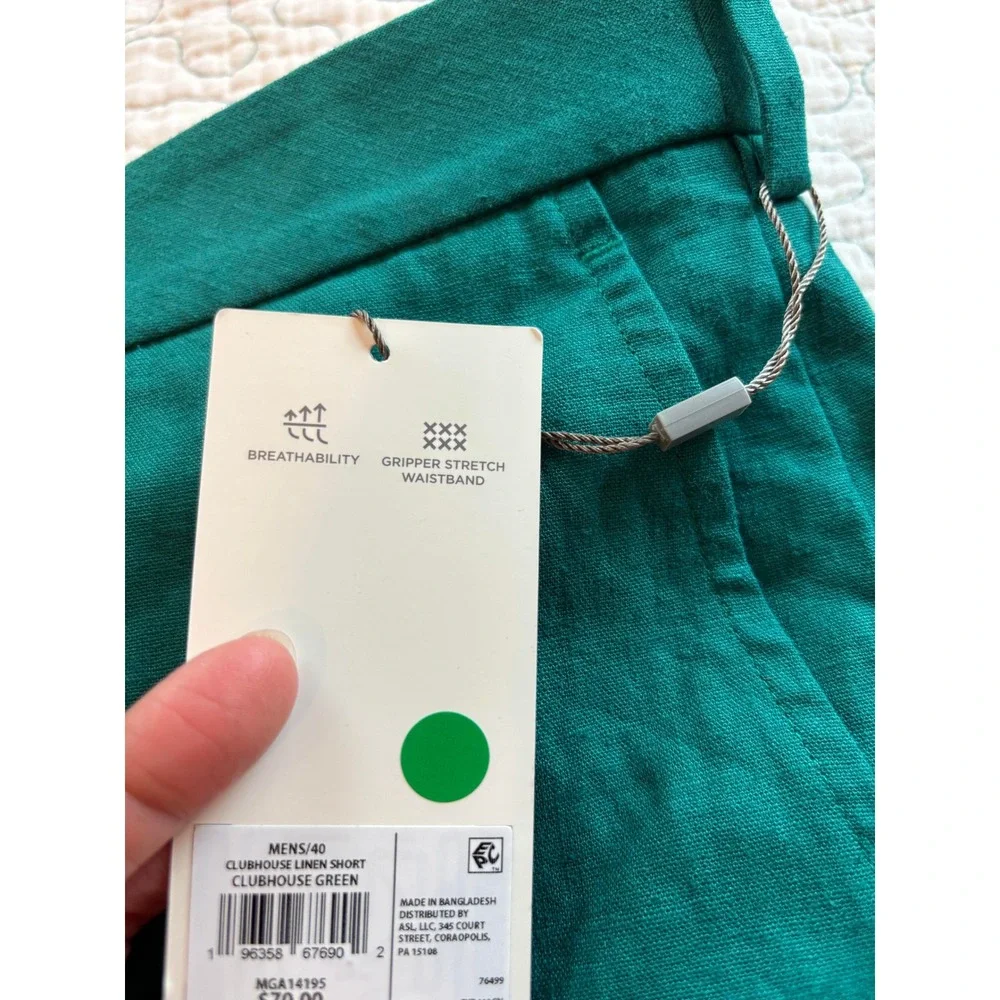 Walter Hagen‎ Mens Clubhouse Linen Shorts Green Size 40 9